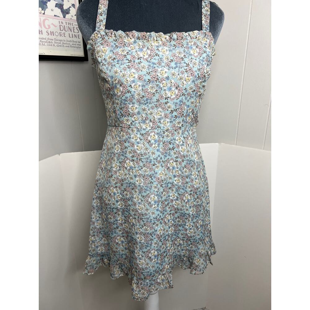 Womens Lush Size Small Sundress Floral Zip Back